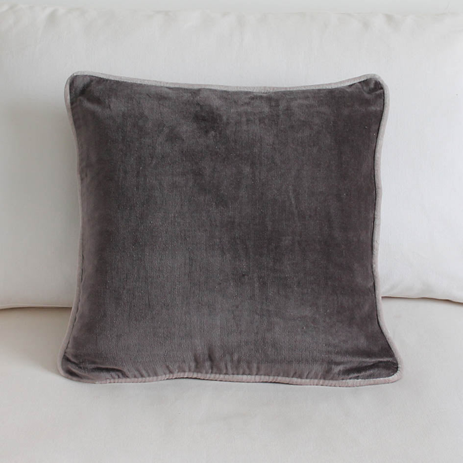 Velvet Cushion Dark Grey HOXTONSTORE