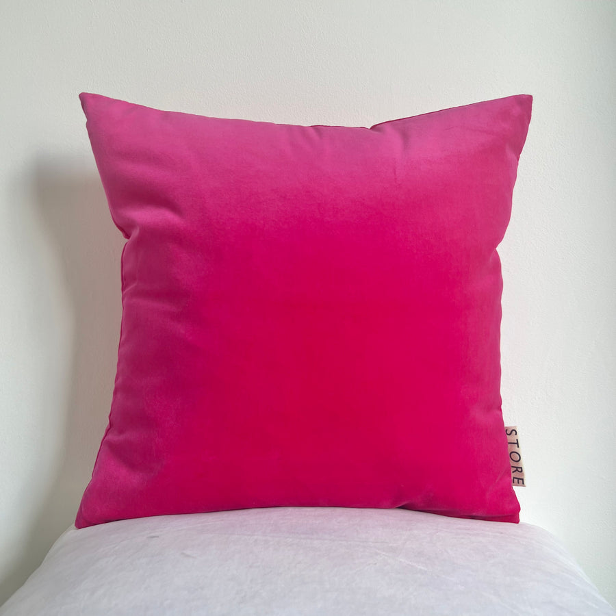 Hot Pink Velvet Cushion HOXTONSTORE