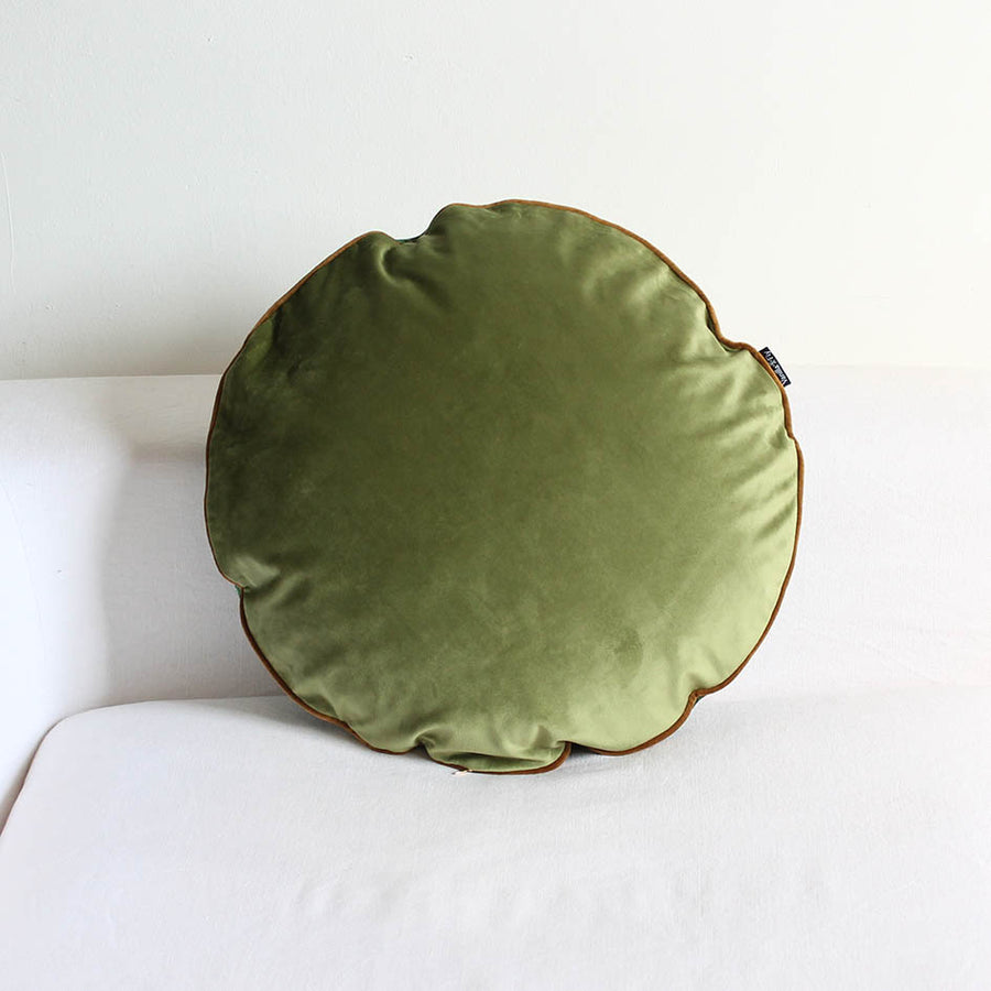 Round Velvet Palm Print Cushion